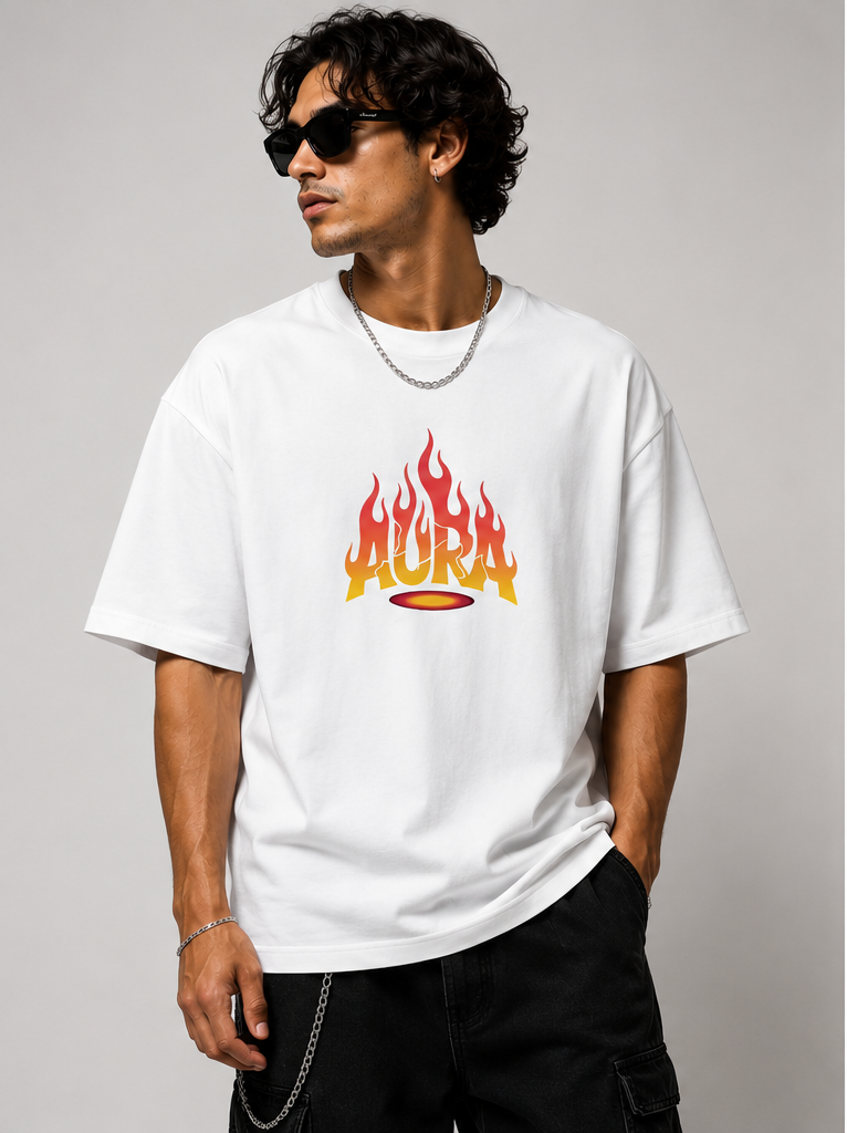 Aura Oversized Flame T-Shirt