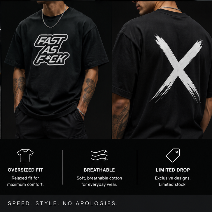 Oversized Fast As F*ck T-Shirt